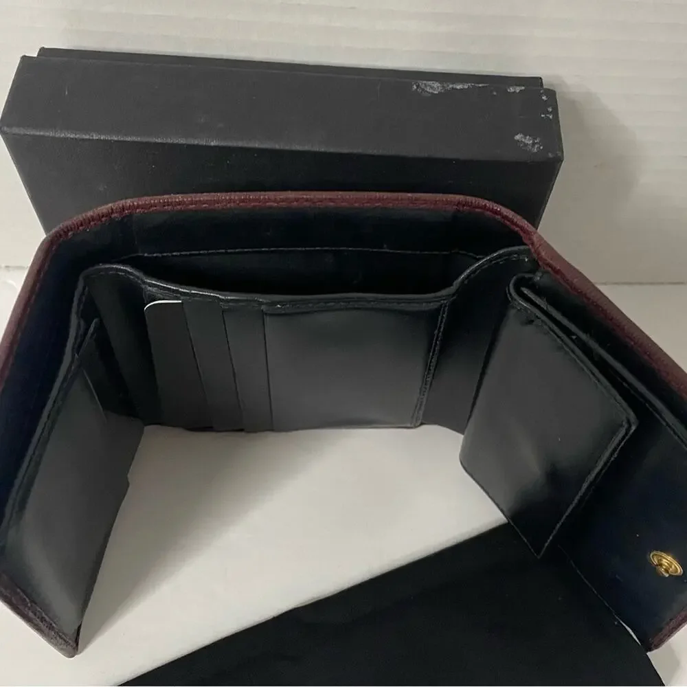 Dolce & Gabbana  burgundy 2 fold wallet with change section signature on front